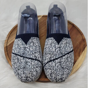 Bobs Navy White Speckled Slip on Loafer Shoes Casual Women's 9.5